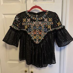Zara Embroidered Blouse Medium